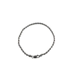 MWS Sterling Silver Twisted Rope Chain Bracelet Italy 8"